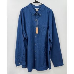 Carbon 2 Cobalt Blue Dotted Long‎ Sleeve Button Up Shirt XXLT 100% Cotton